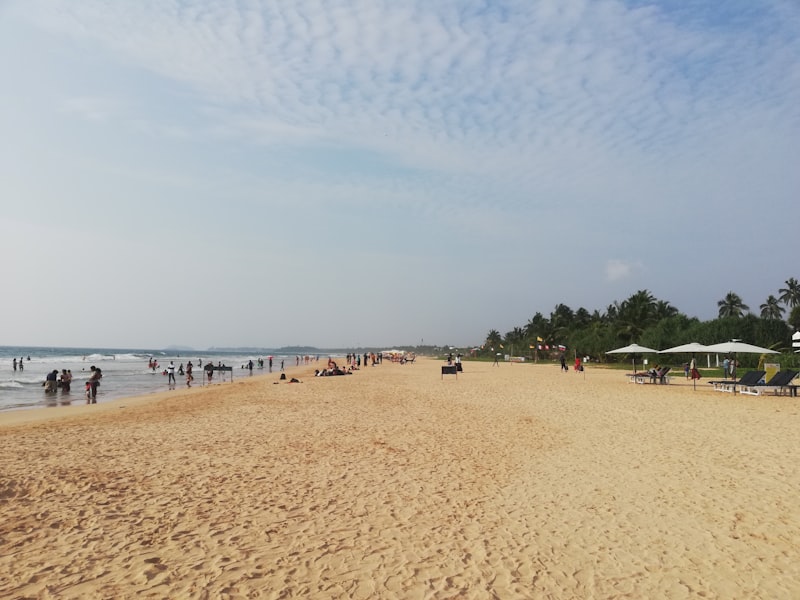 Jet skis and parasailing equipment on Bentota Beach ready for water sports