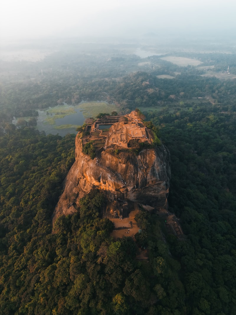 The iconic lion's paw entrance carved into the rock face at Sigiriya
